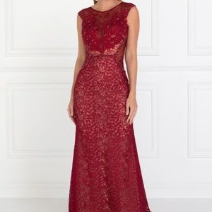 MOTHER OF THE BRIDE SHEATH DRESS GL1531 BURGUNDY